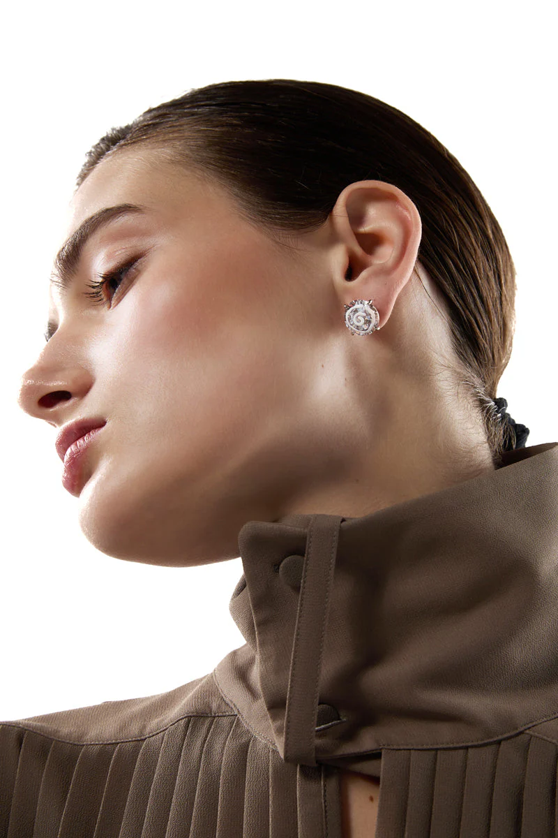 MM6 Maison Margiela White Paint Earrings - White - Image 6