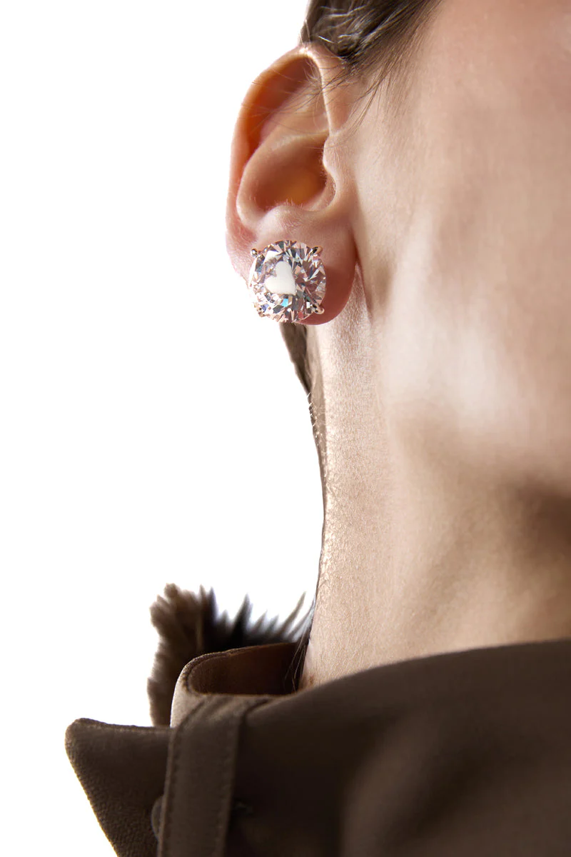 MM6 Maison Margiela White Paint Earrings - White - Image 8