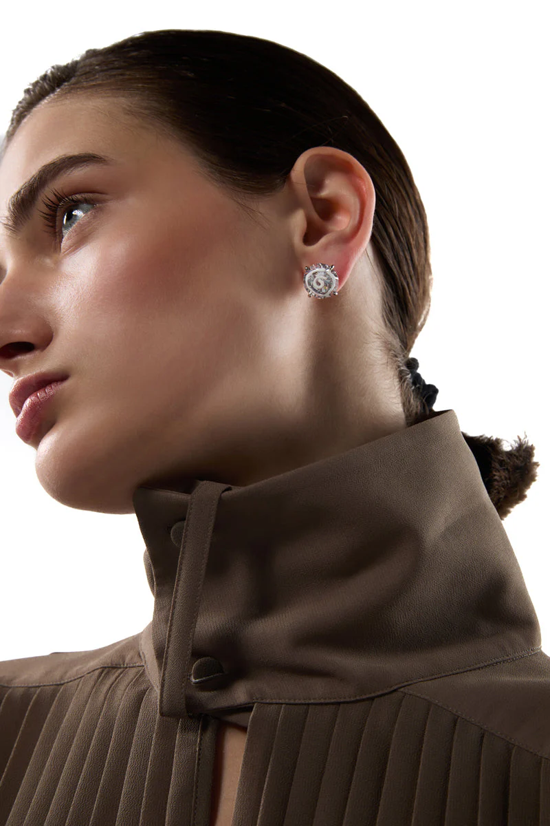 MM6 Maison Margiela White Paint Earrings - White - Image 9