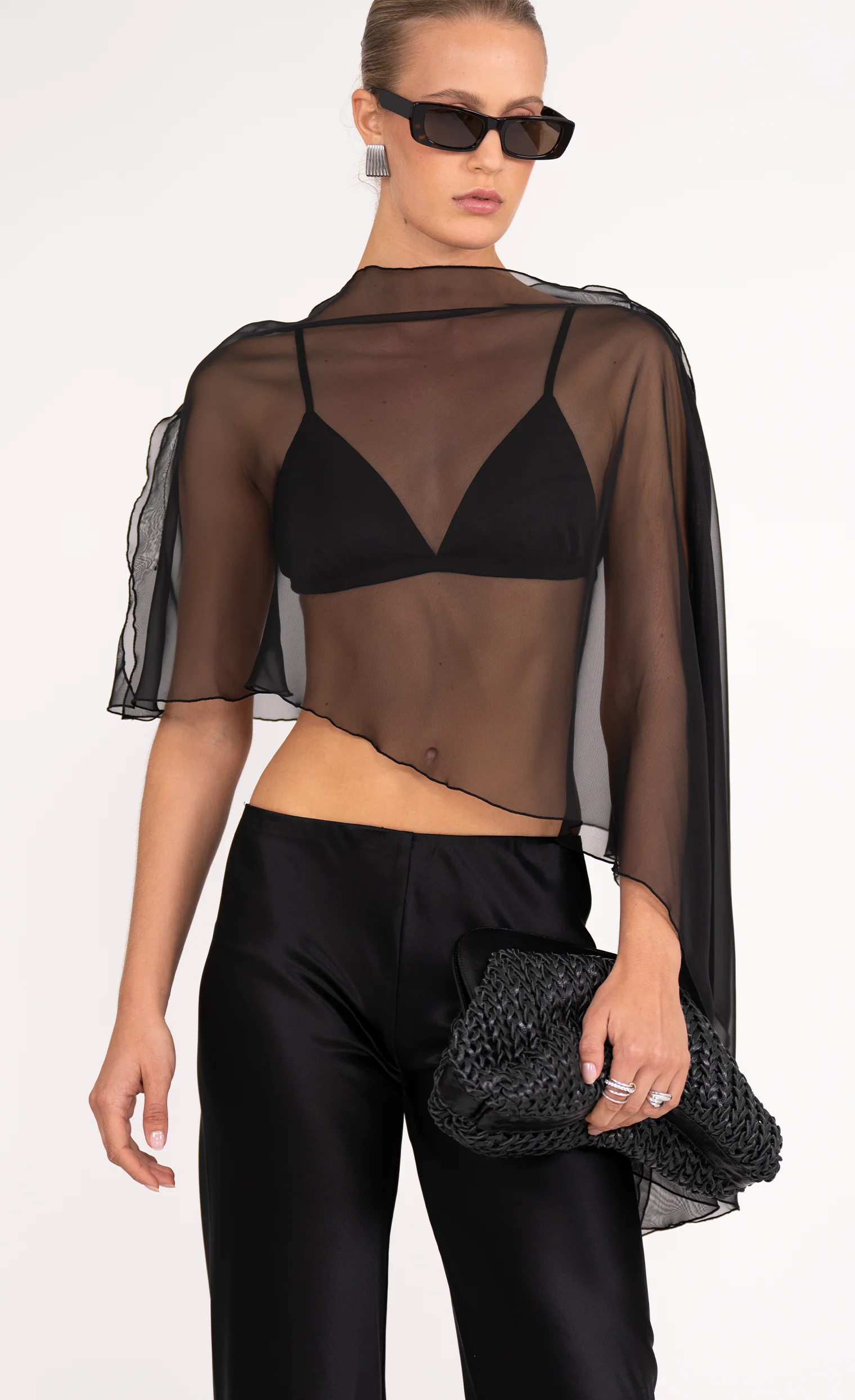 Nonchalant Label Patrice Poncho Top - Black - Image 4