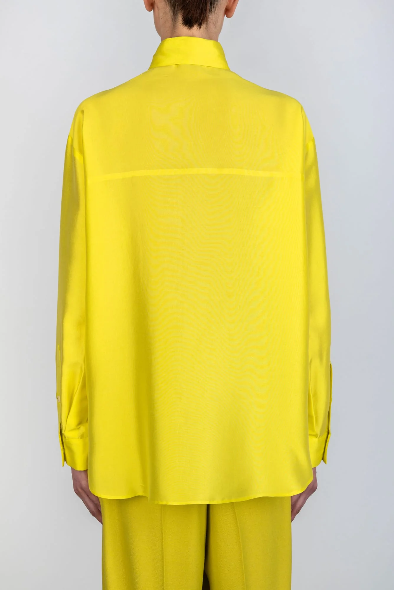 Alysi Crinkle Silk Shirt - Yellow - Image 2