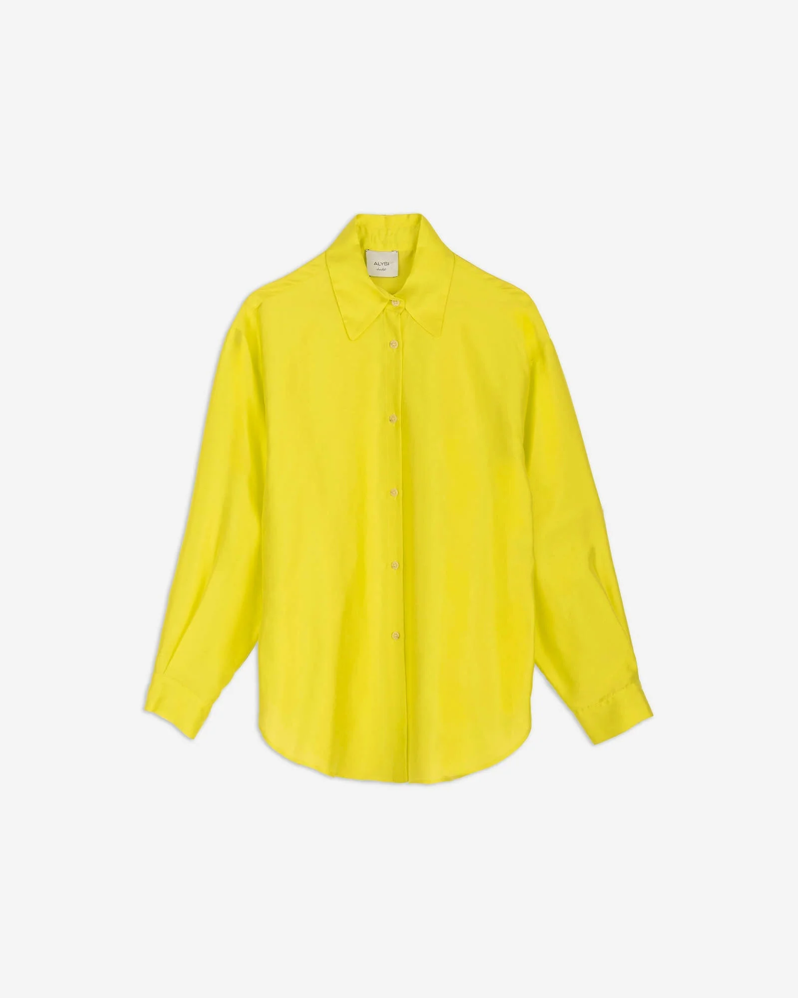 Alysi Crinkle Silk Shirt - Yellow - Image 4