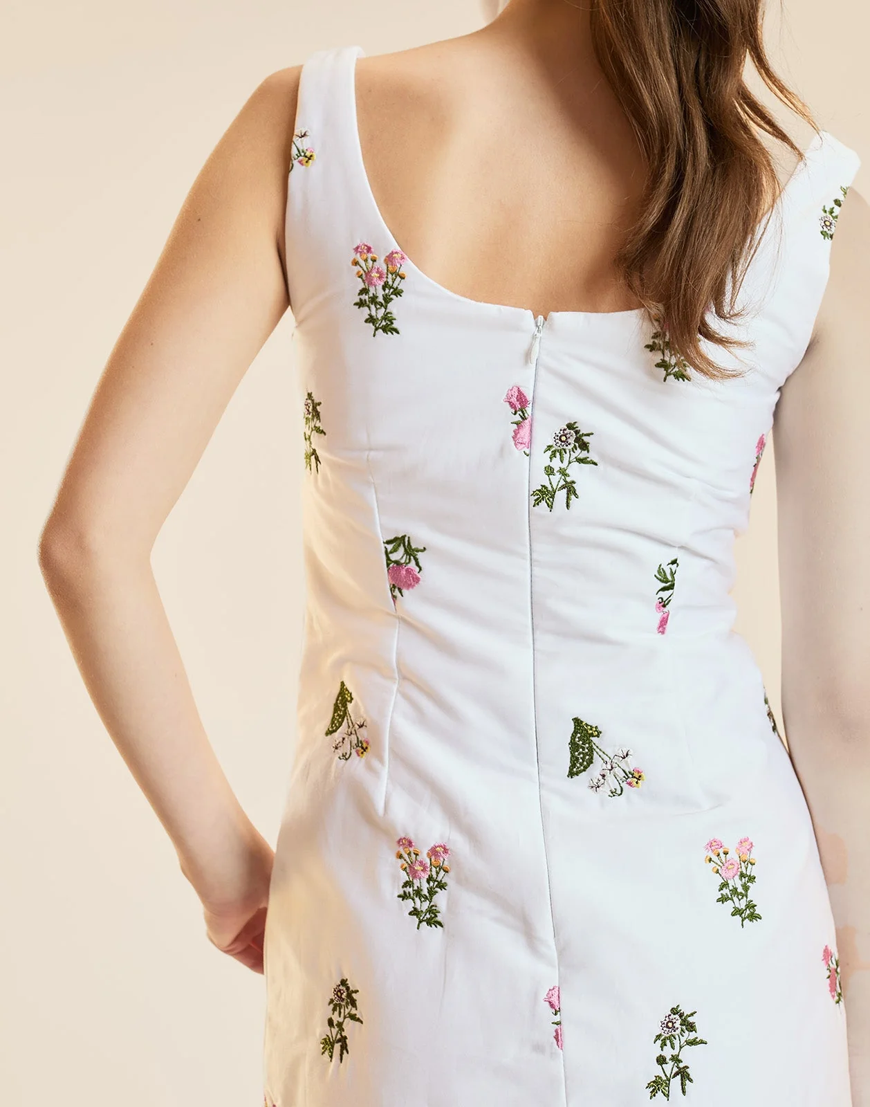 Cynthia Rowley Bouquet Embroidered Dress - White - Image 5