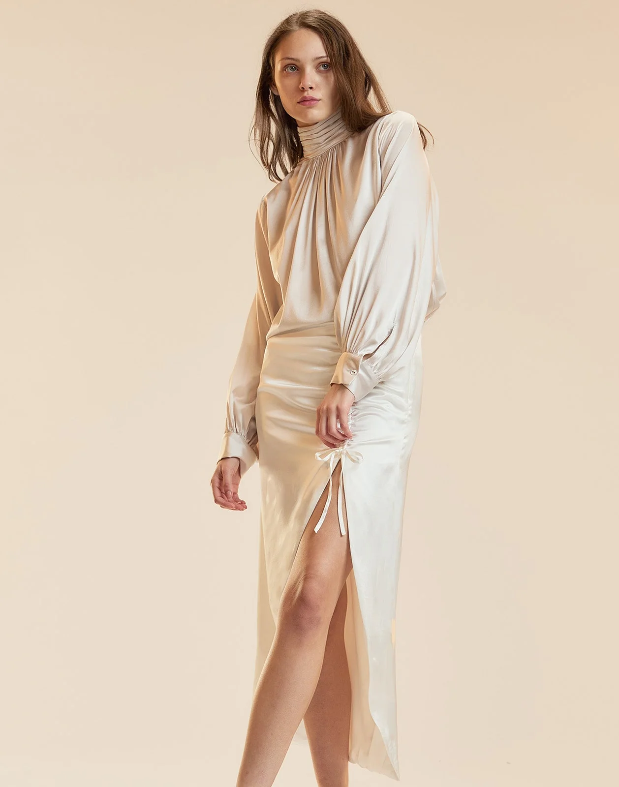 Cynthia Rowley Siren Ruched Skirt - White - Image 2