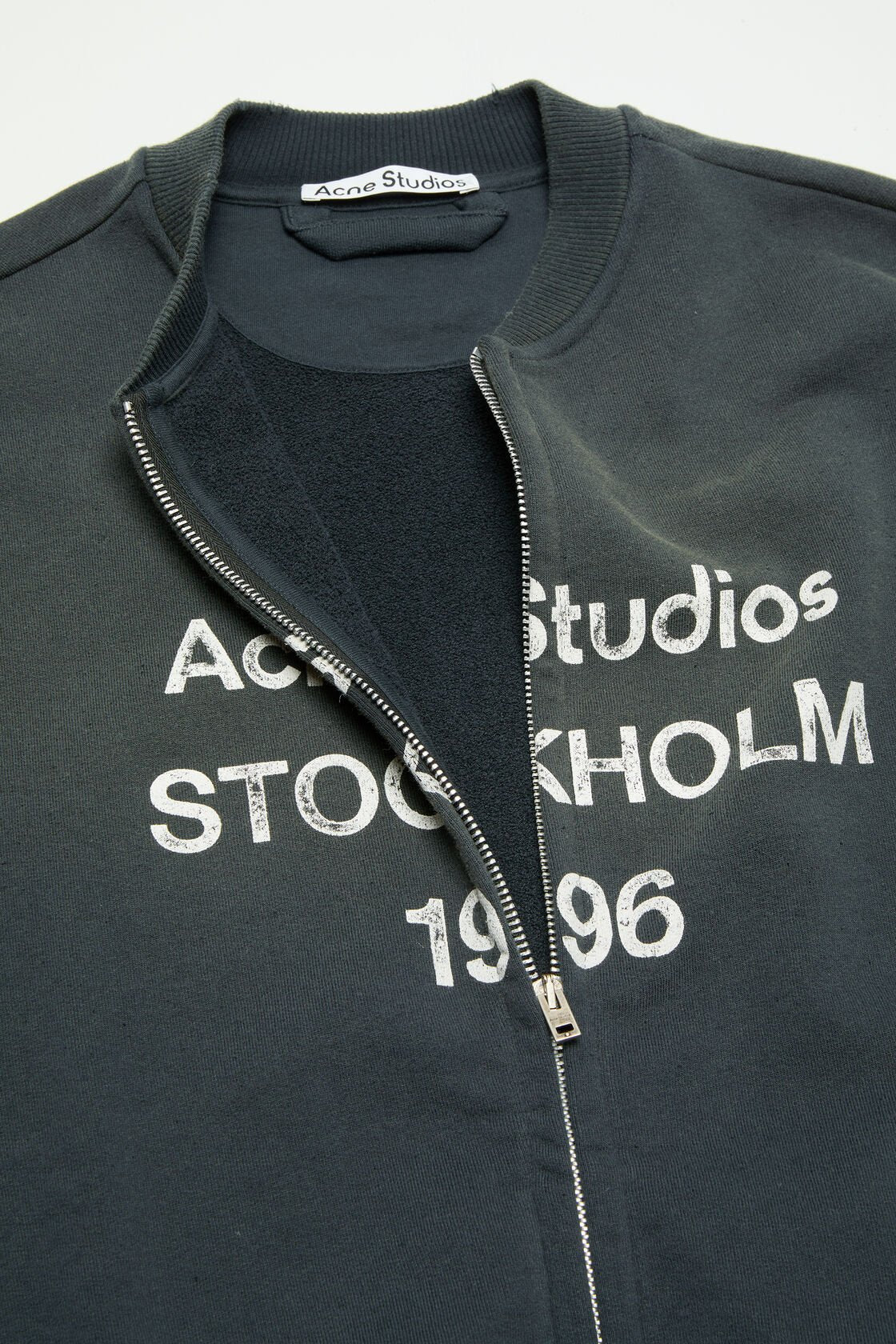 Acne Studios Zip Sweater Logo Cardigan - Black - Image 2