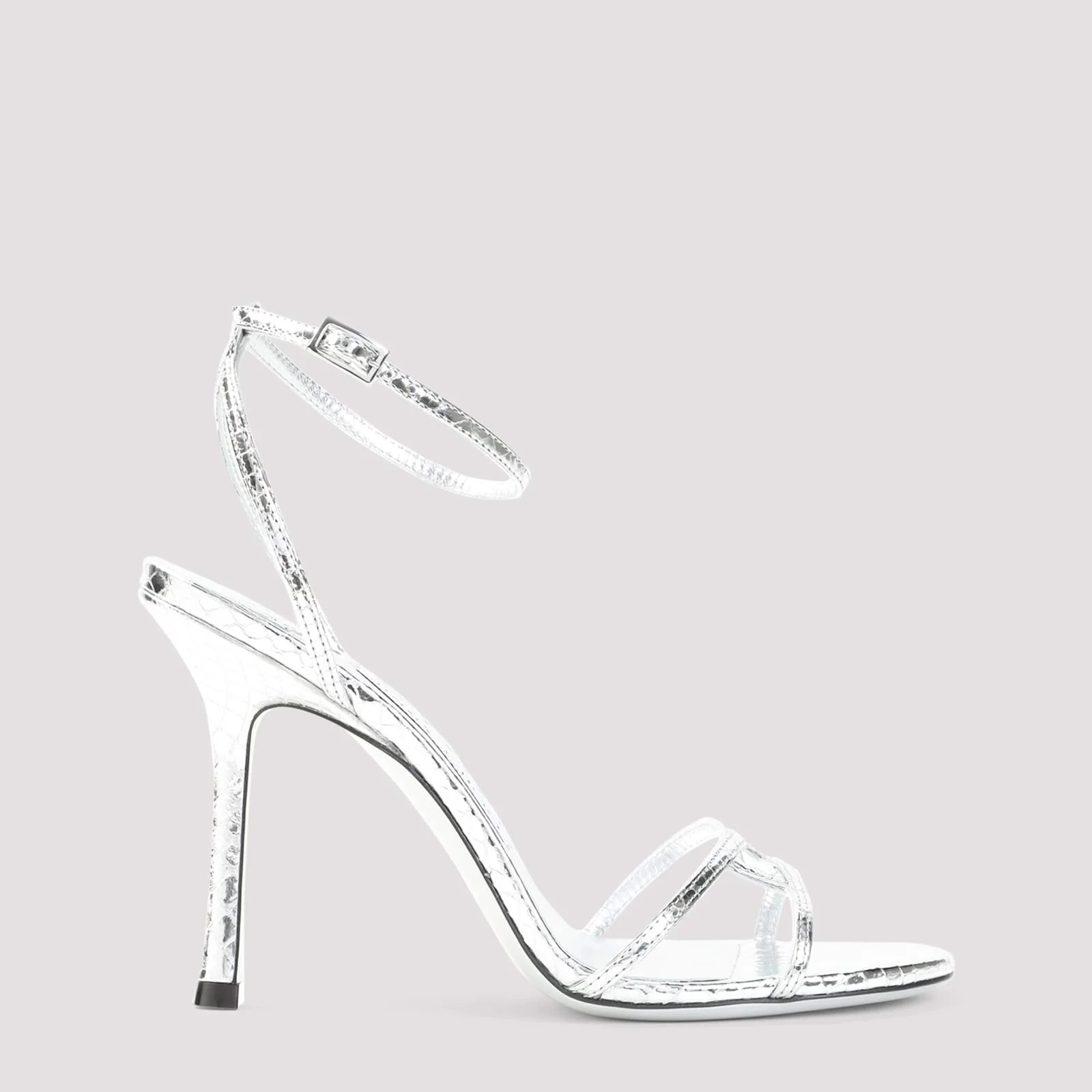 JIMMY CHOO 1998 Leo Candy Wrap Sandals - Silver