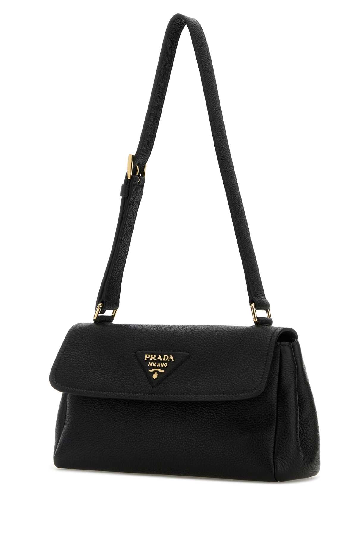 Prada Black Leather Small Shoulder Bag - Black - Image 2