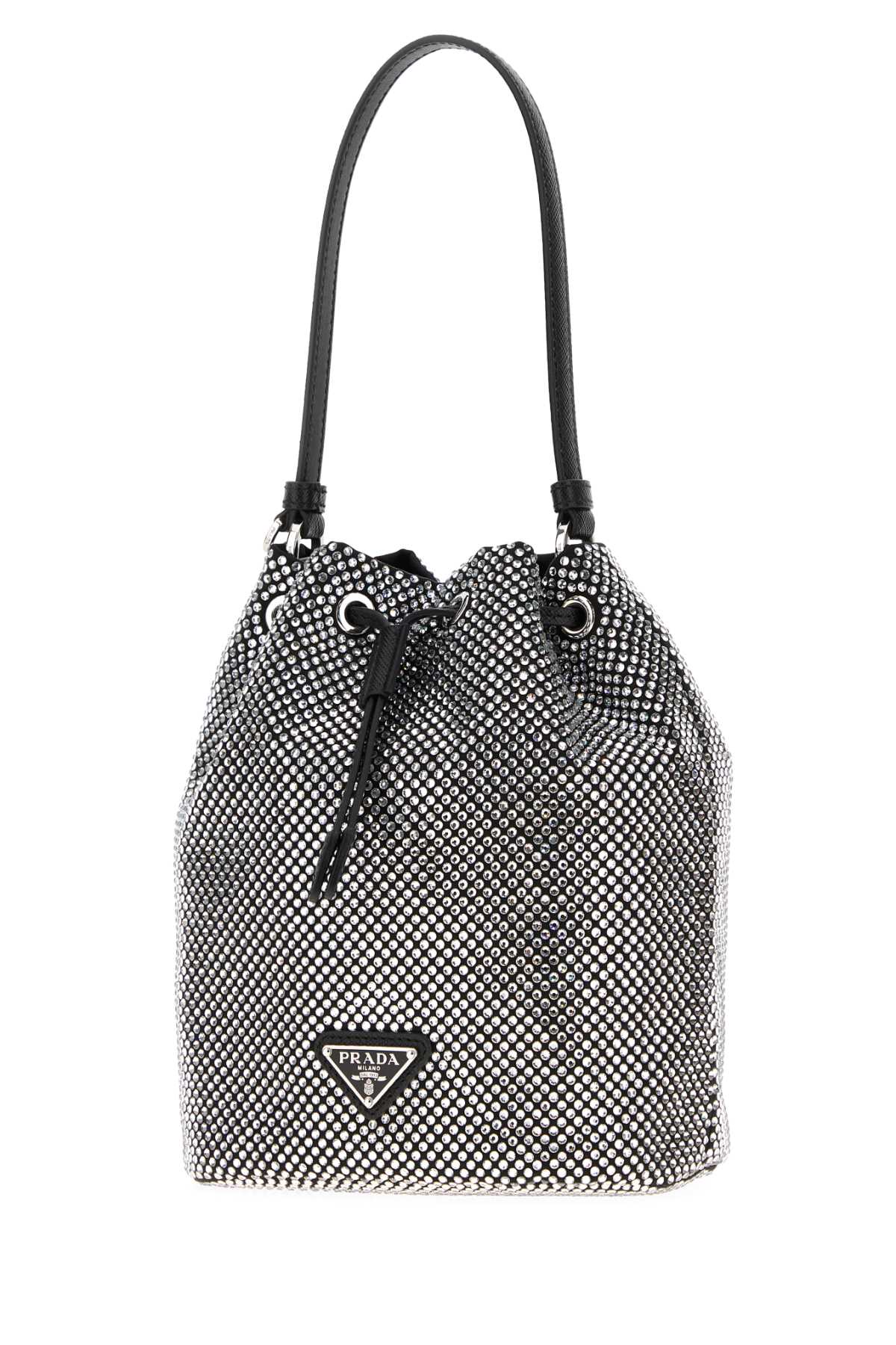 Prada Embellished Satin Bucket Bag - Cristal - Image 2