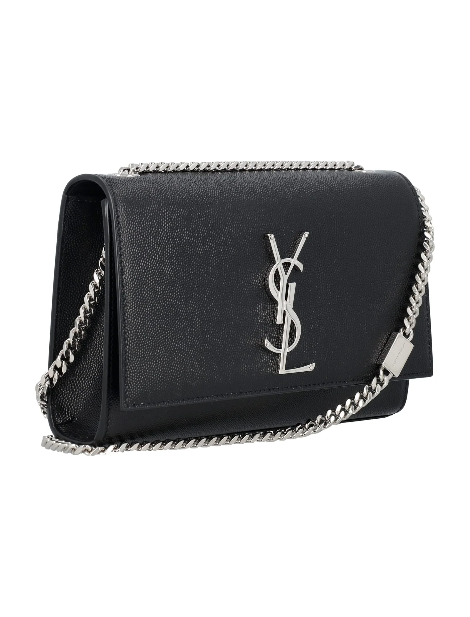Saint Laurent Kate Small Grain De Poudre Embossed Leather Shoulder Bag - Black - Image 2