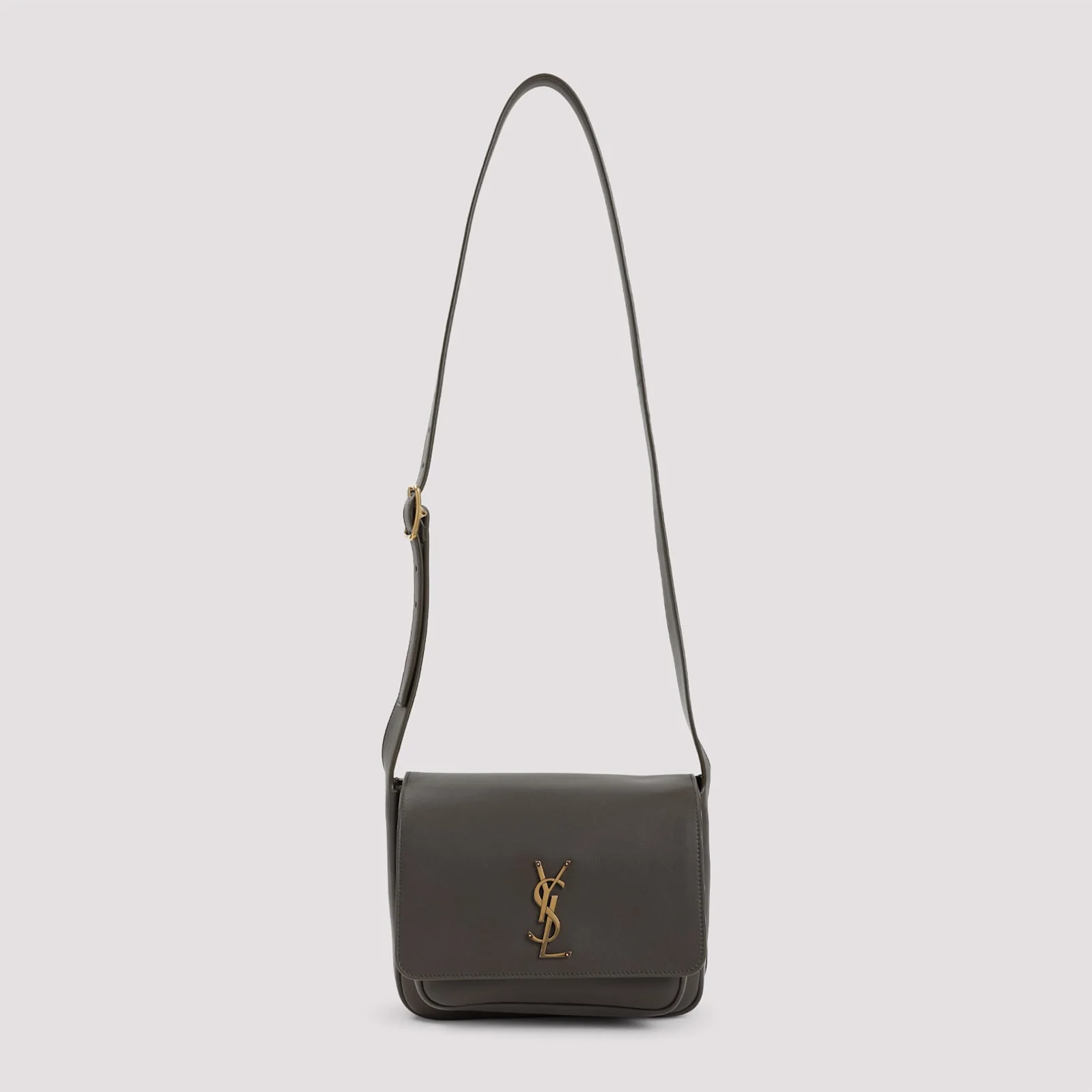 Saint Laurent Mud Leather Niki Saddle Crossbody Bag - Light Musk