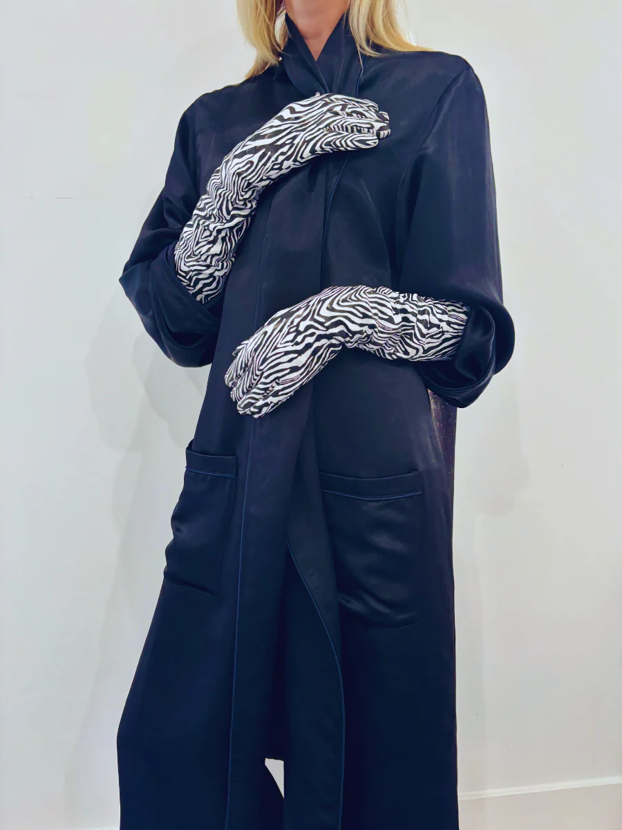 MARGARET Leather Opera Gloves | Zebra - Image 2