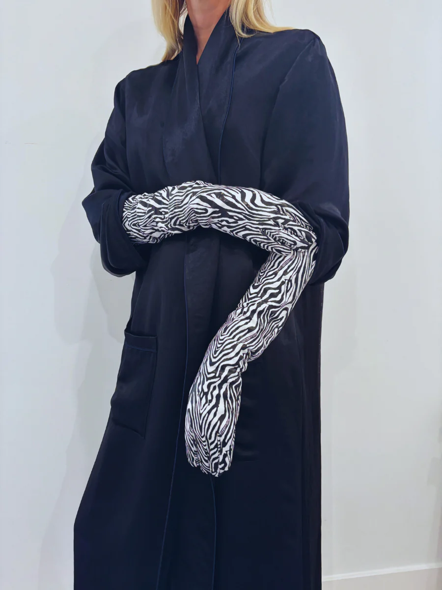 MARGARET Leather Opera Gloves | Zebra - Image 3