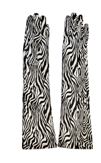MARGARET Leather Opera Gloves | Zebra - Image 4