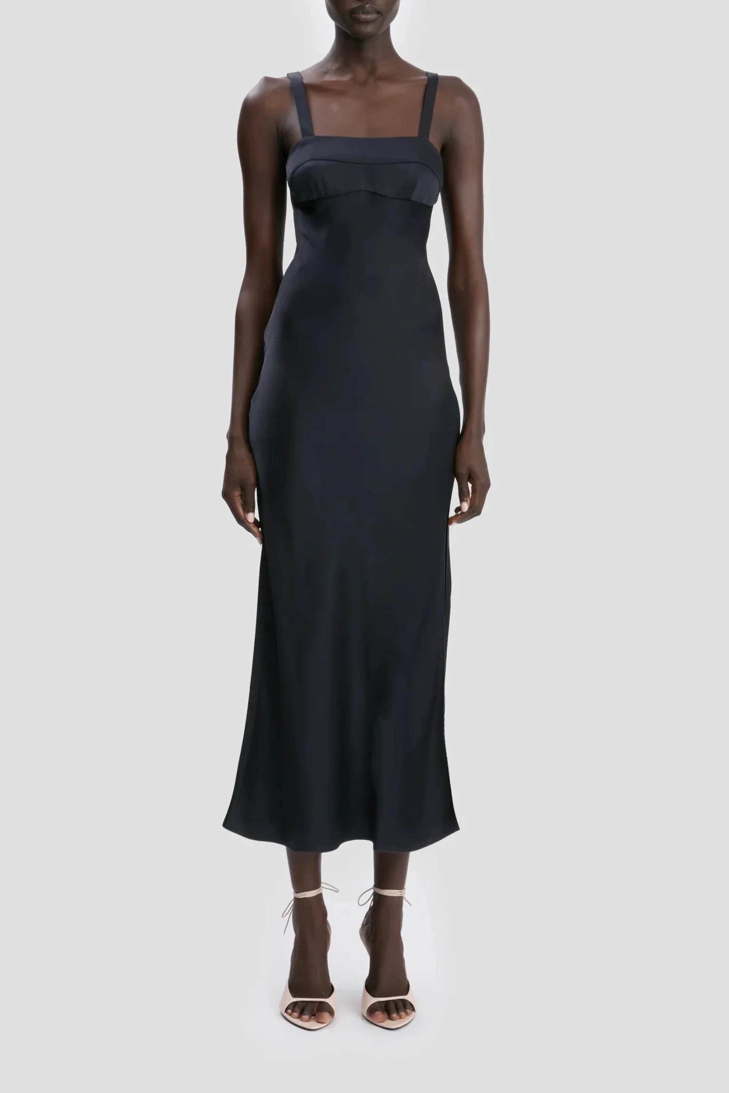 Victoria Beckham Cami Dress With Side Slit Dress - Navy - Image 2