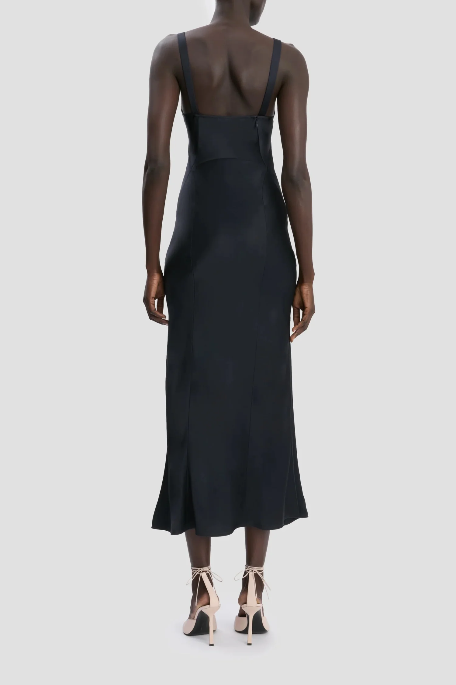 Victoria Beckham Cami Dress With Side Slit Dress - Navy - Image 4