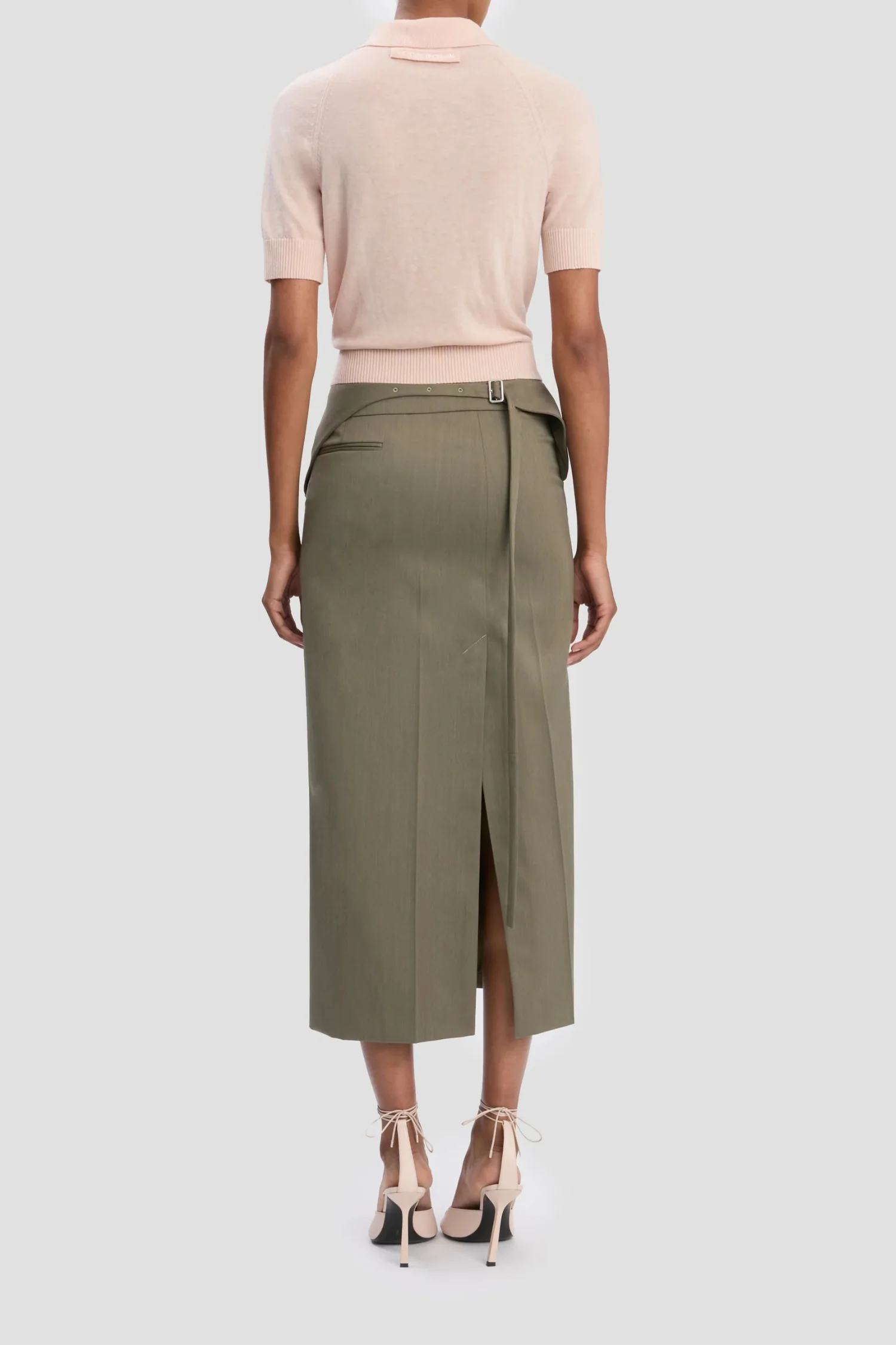 Victoria Beckham Polo Collar Top Polo - Pale Rose - Image 4