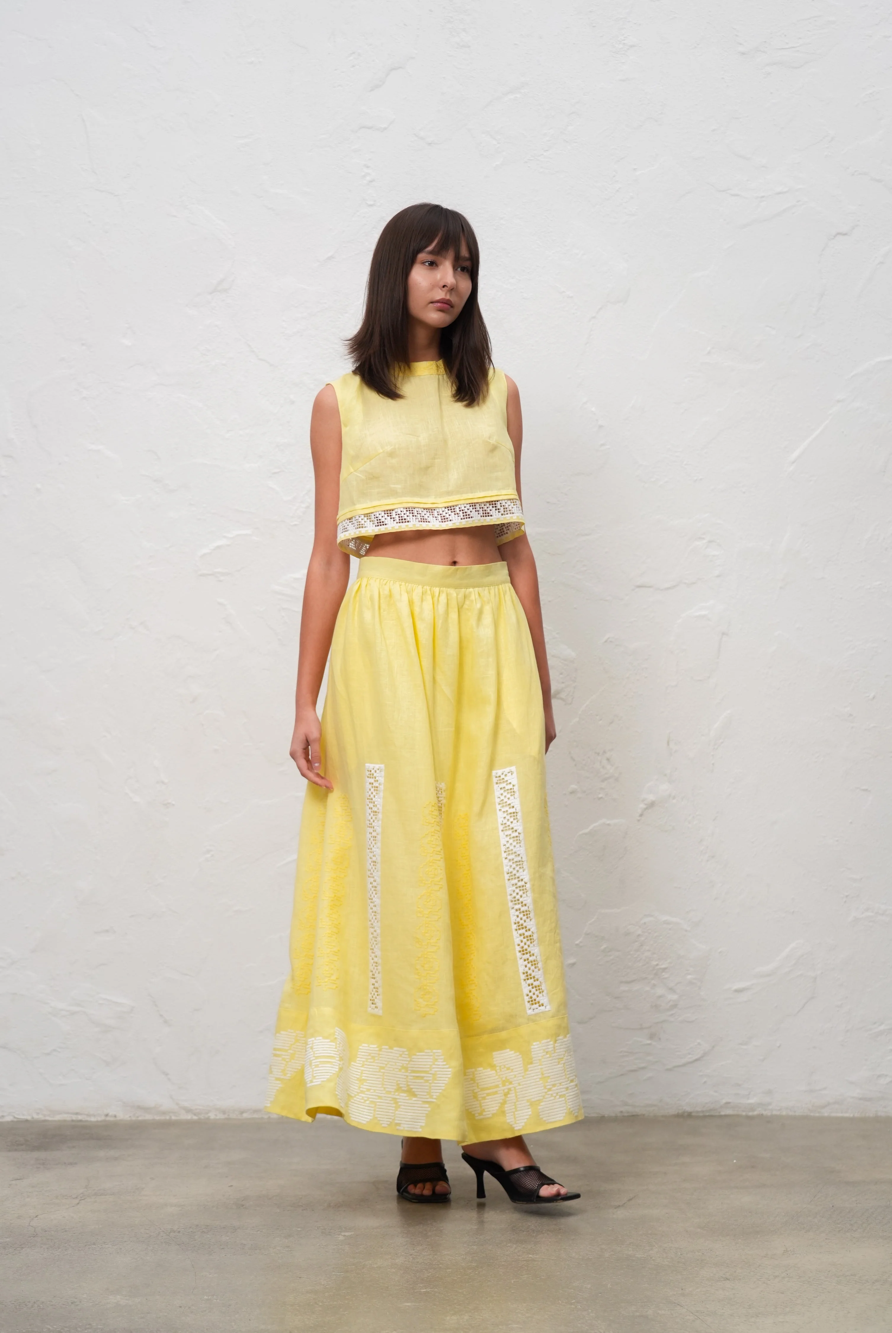 Annabo Desert Rose Crop Top - Yellow - Image 2