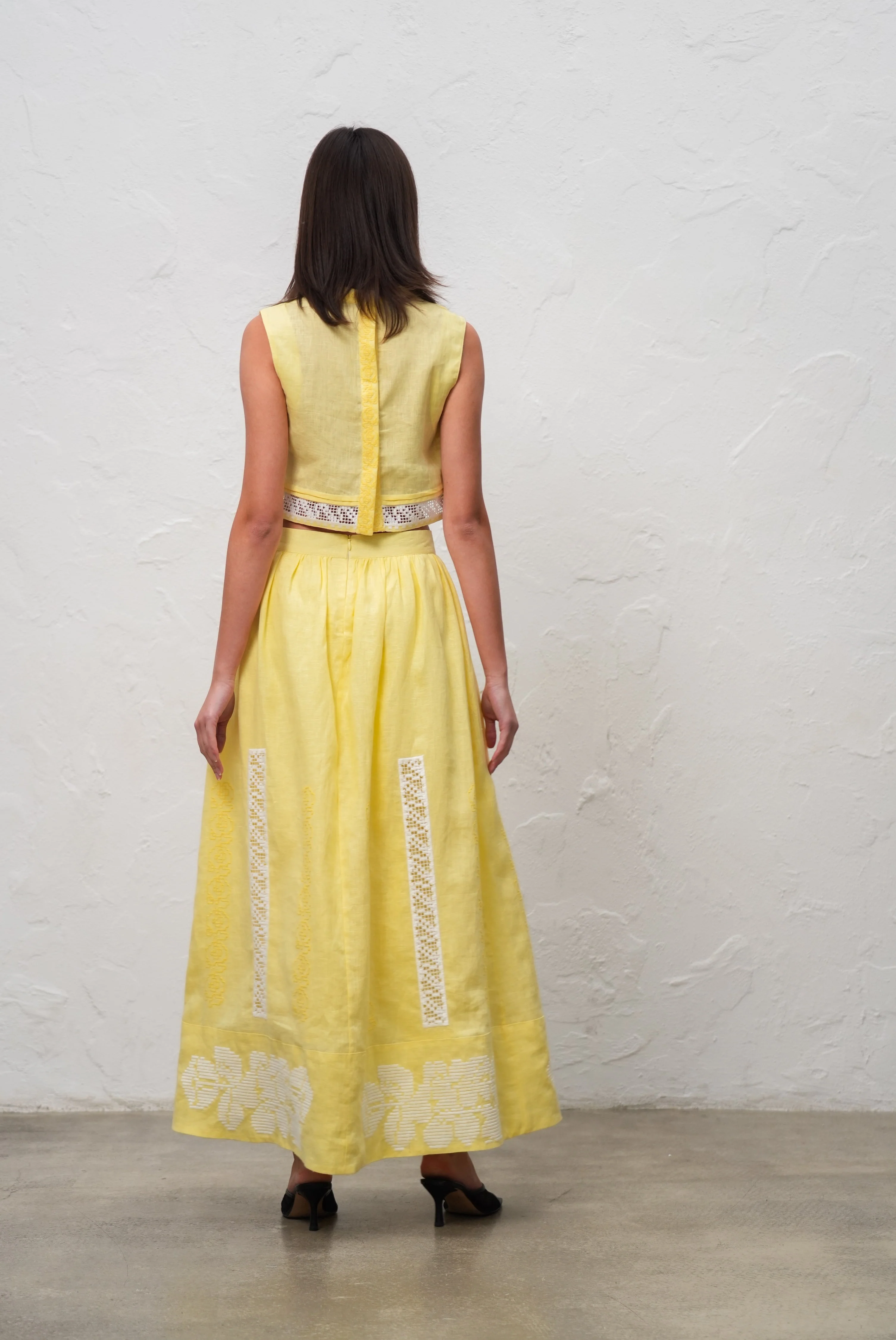 Annabo Desert Rose Crop Top - Yellow - Image 3