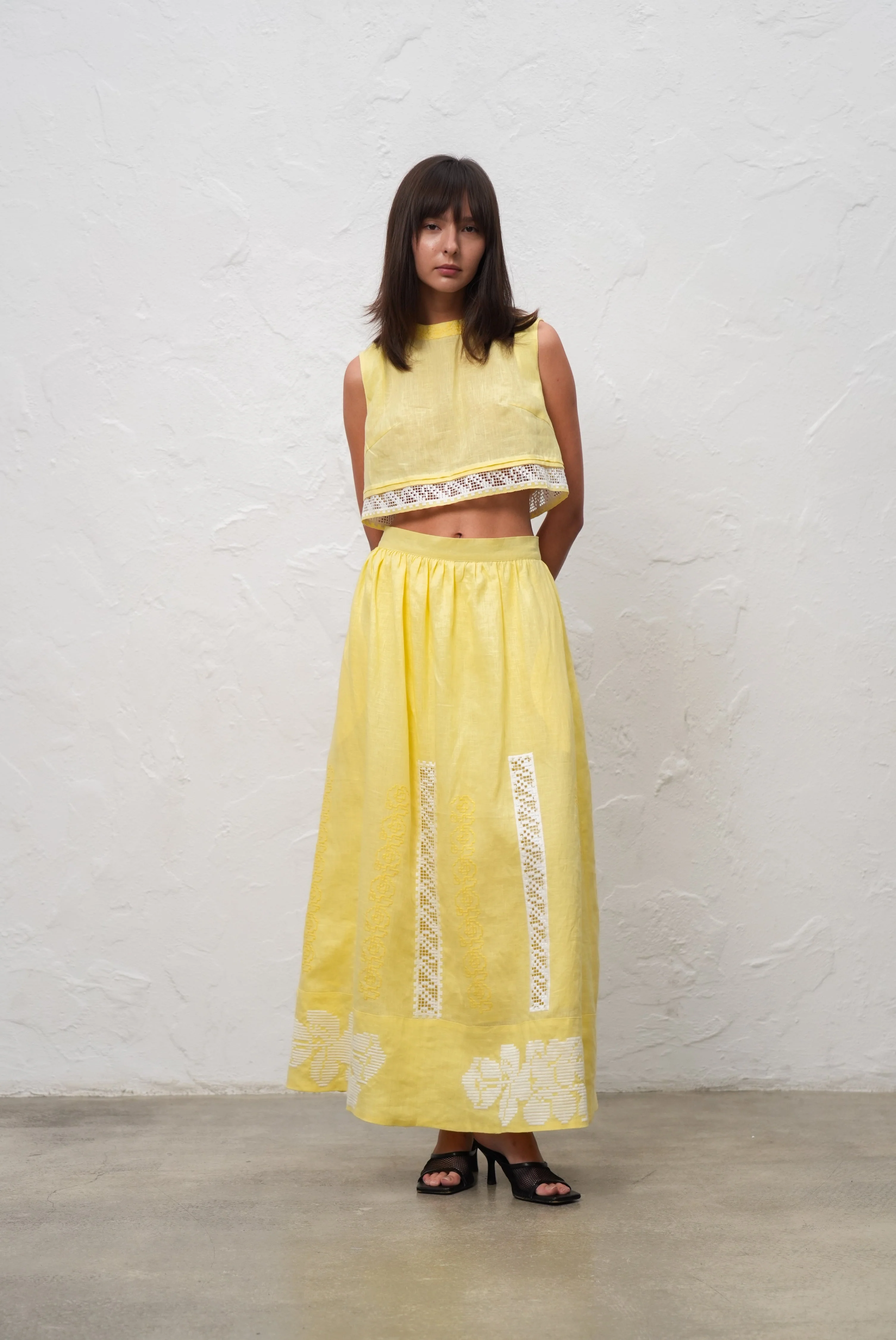 Annabo Desert Rose Crop Top - Yellow - Image 4