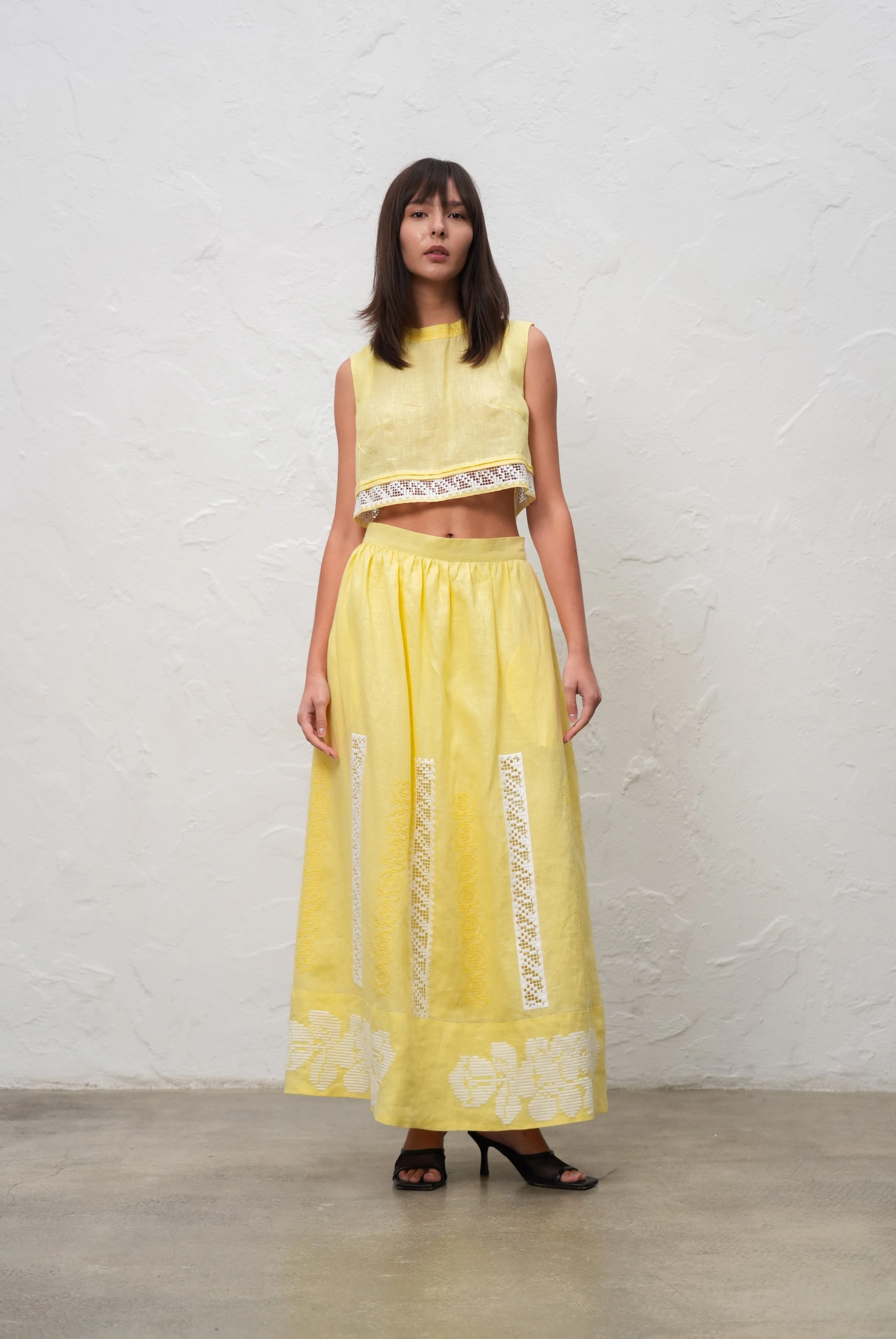 Annabo Desert Rose Crop Top - Yellow - Image 5