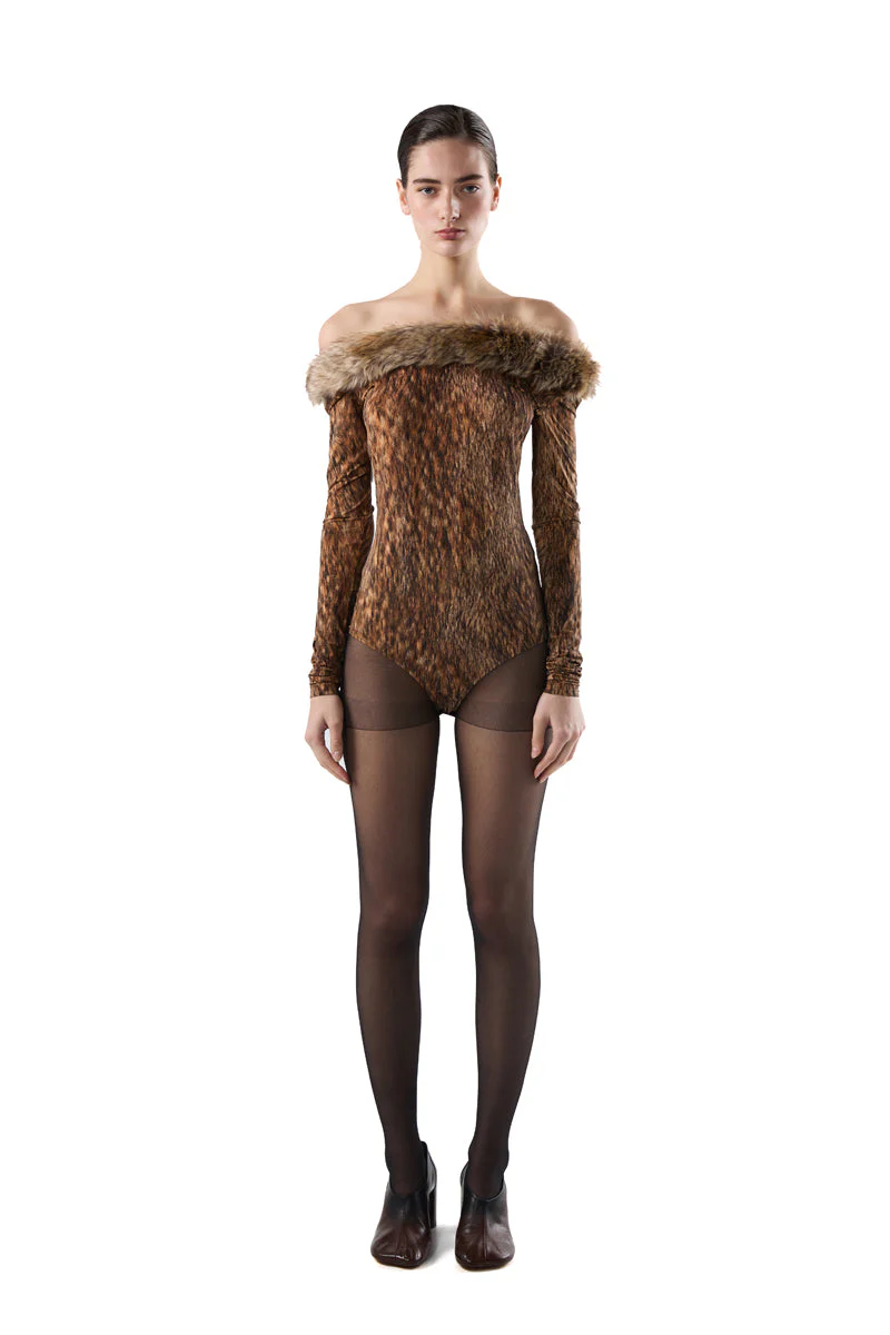 MM6 Maison Margiela Animal-Print Bodysuit - Image 4