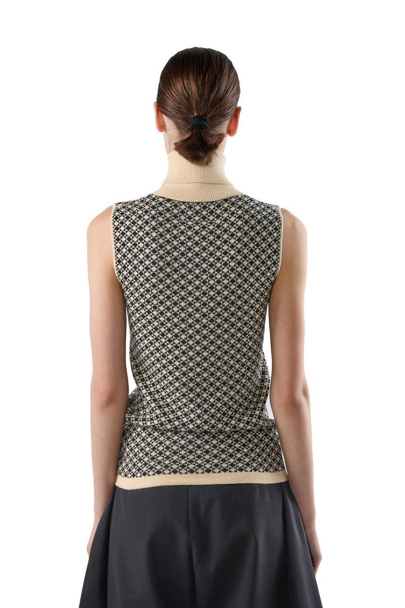 MM6 Maison Margiela Turtleneck Knit Sleeveless Top - Image 3