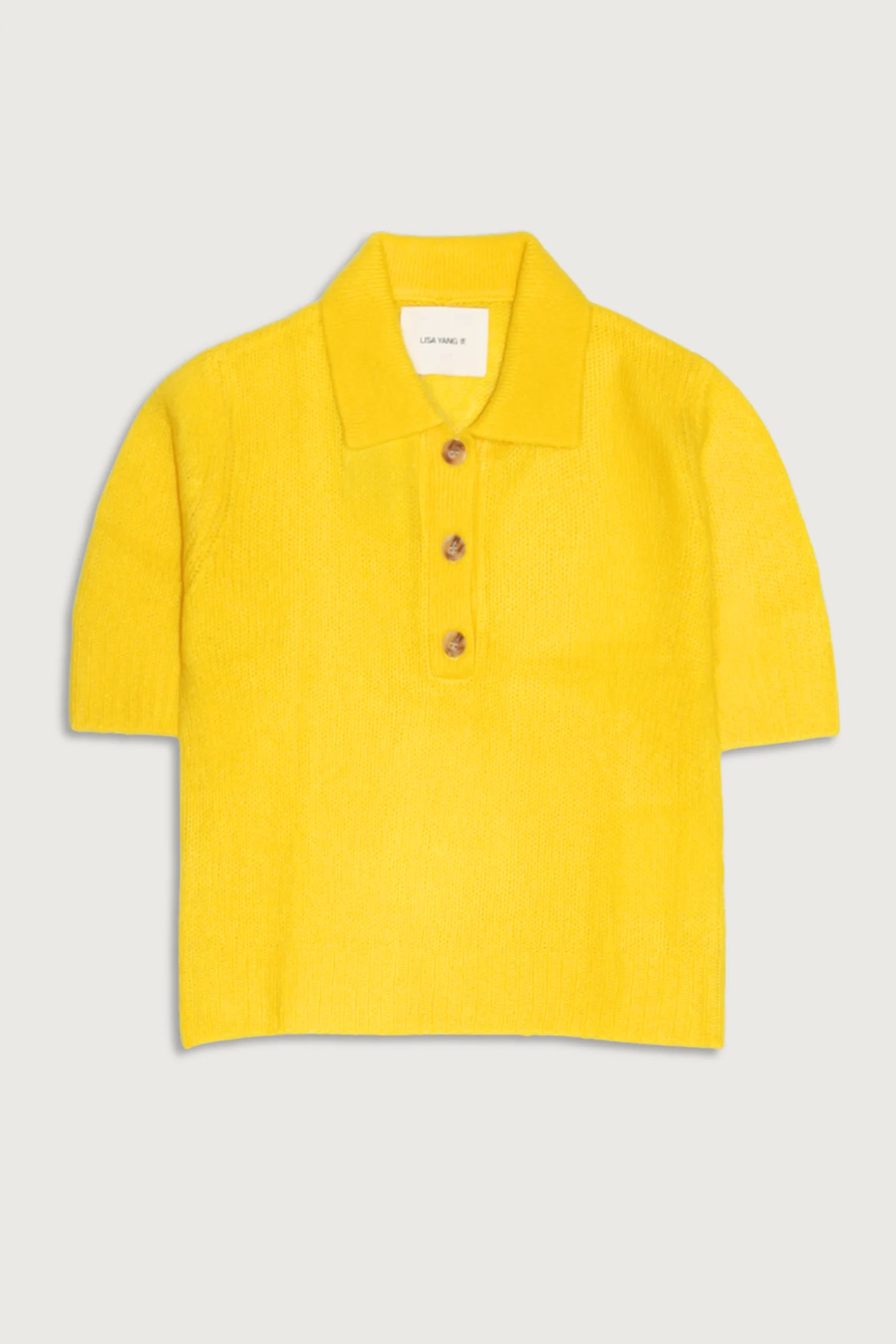Lisa Yang Masy Polo Cashmere/Silk Top - Sunflower