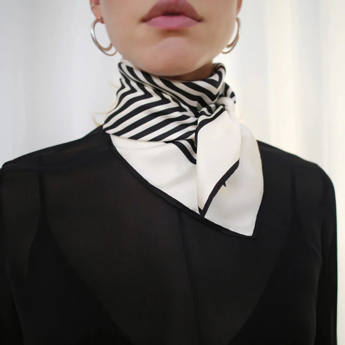 lescarf No. 1 Scarf - Black & Cream - Image 2