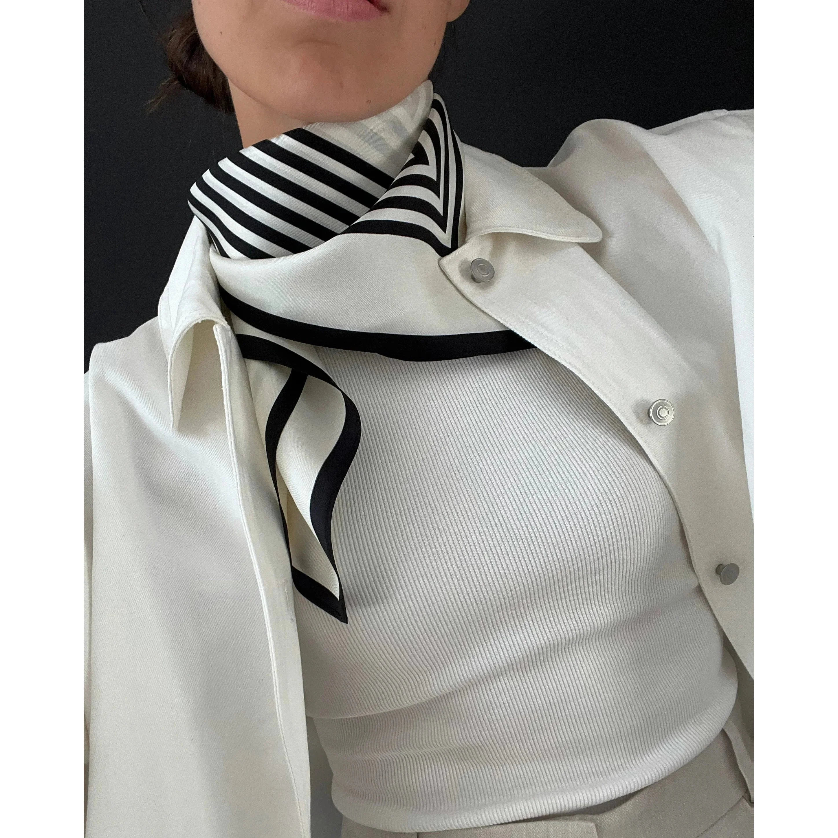 lescarf No. 1 Scarf - Black & Cream - Image 3
