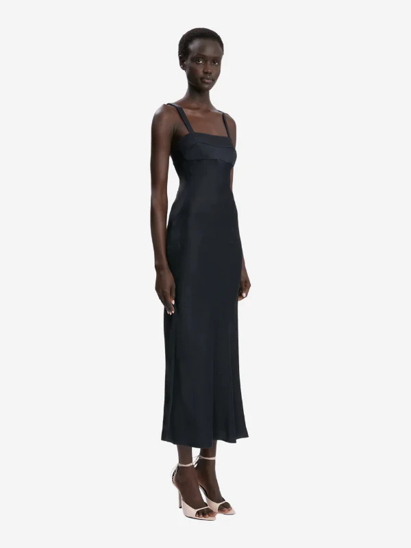 Victoria Beckham Panelled Cami Dress - Navy - Image 3