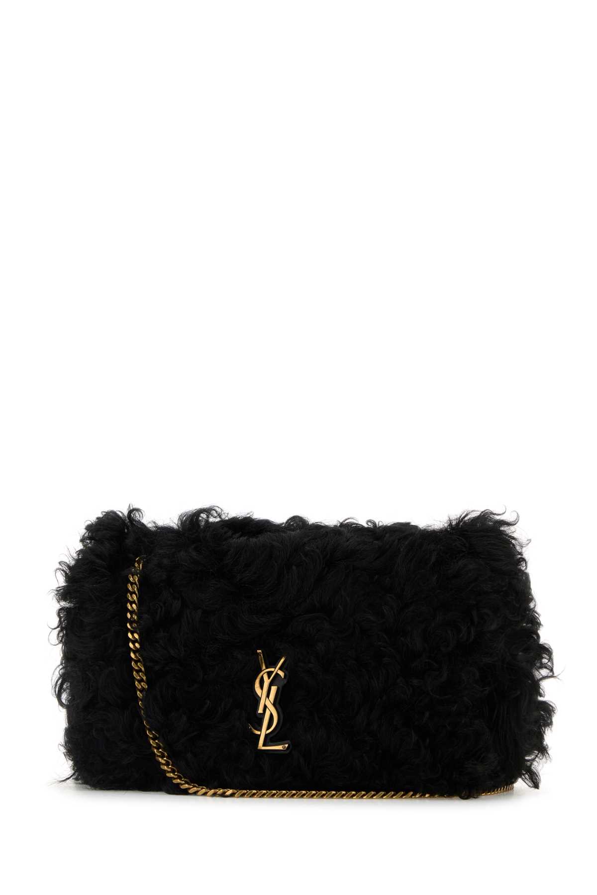 Saint Laurent Jamie Medium Shearling Shoulder Bag - Black - Image 2