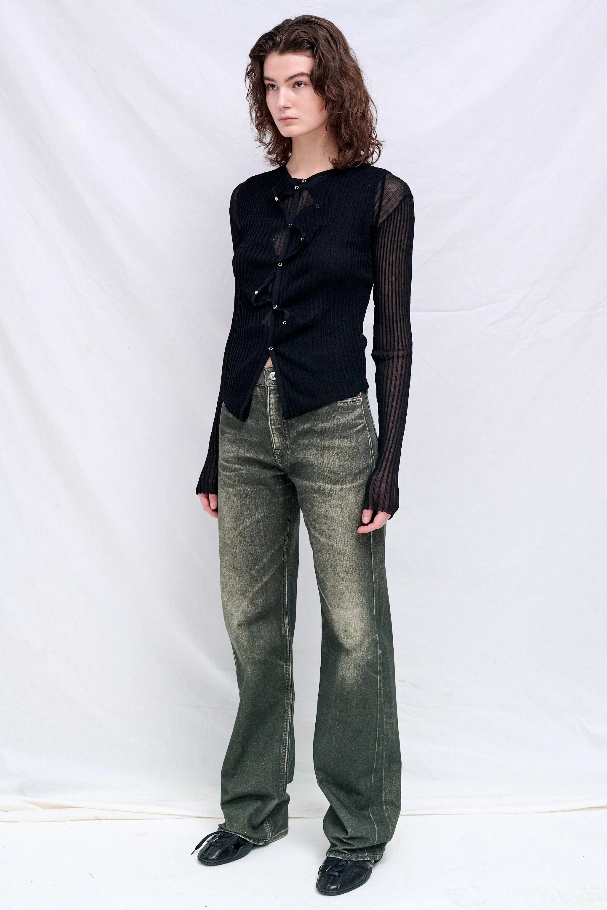 Wynn Hamlyn Black Double Up Rib Cardigan - Image 2