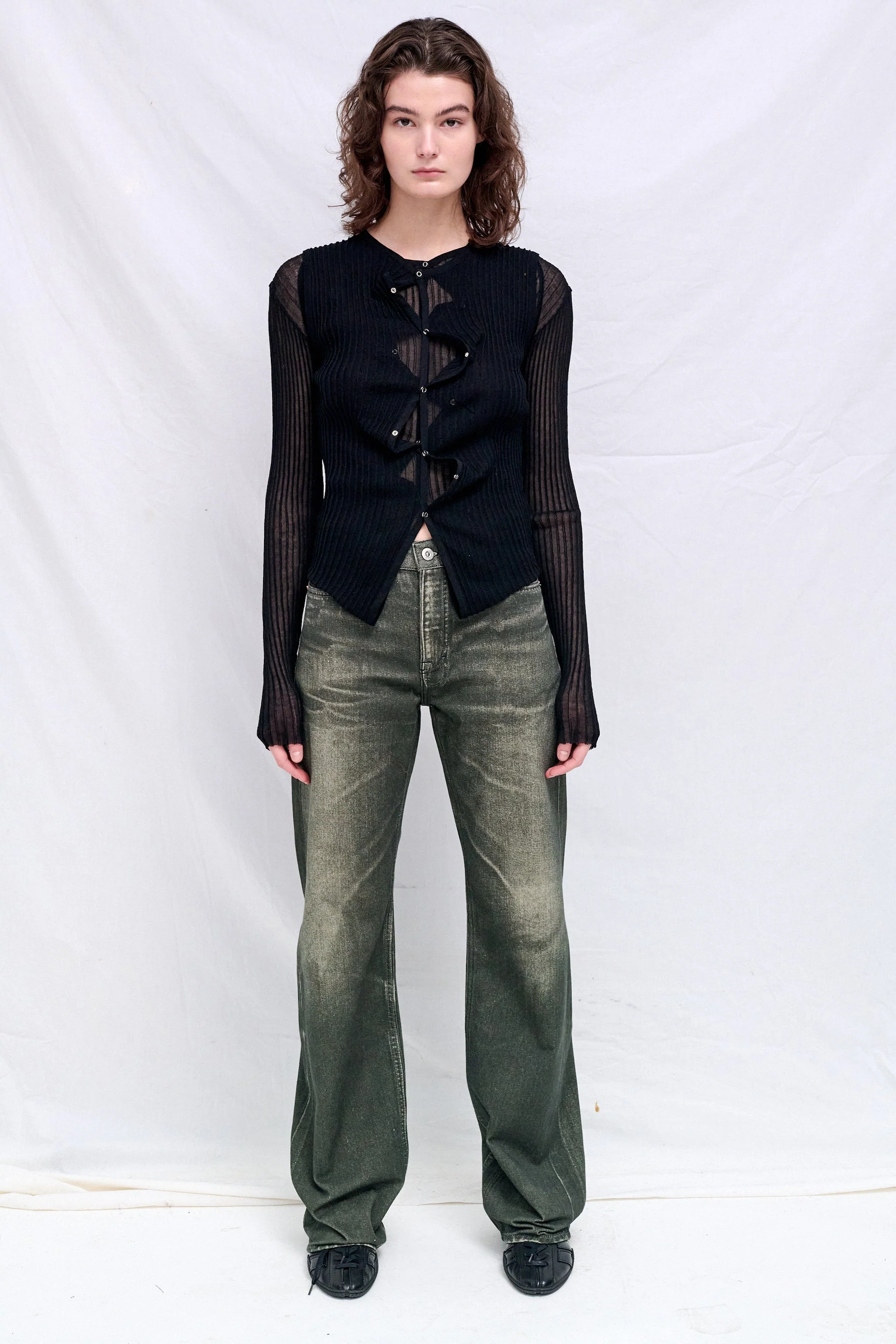 Wynn Hamlyn Black Double Up Rib Cardigan - Image 4