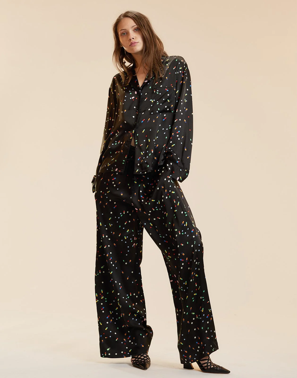 Cynthia Rowley Pill PJ Lounge Pant - Black Multi - Image 2