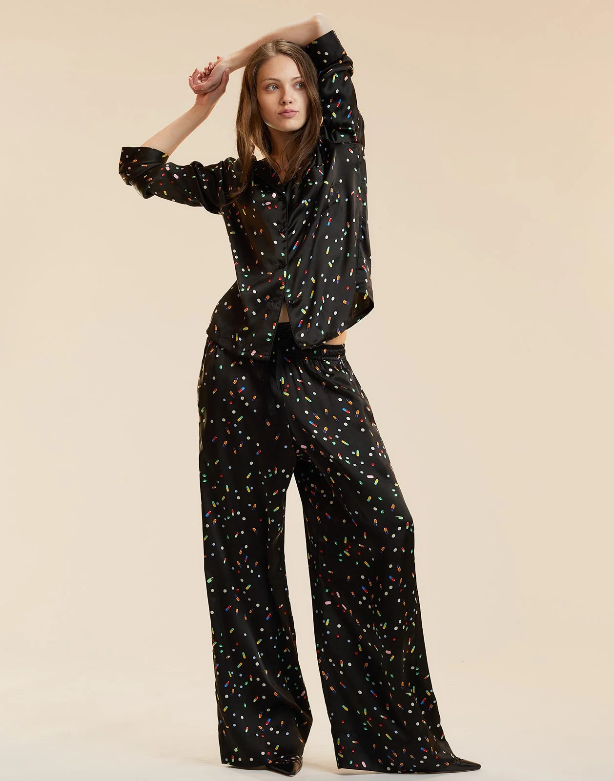 Cynthia Rowley Pill PJ Lounge Pant - Black Multi - Image 3