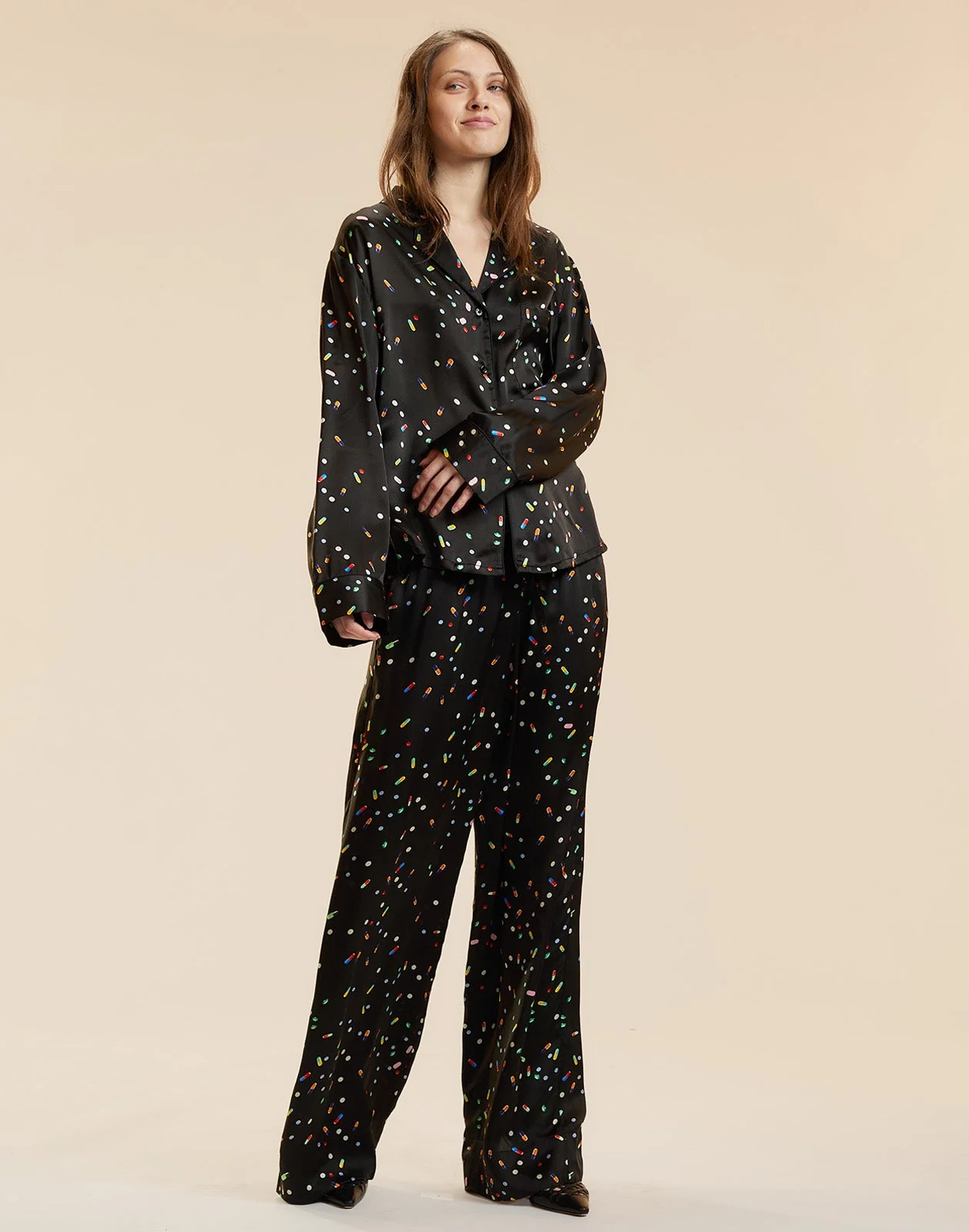 Cynthia Rowley Pill PJ Lounge Pant - Black Multi - Image 4