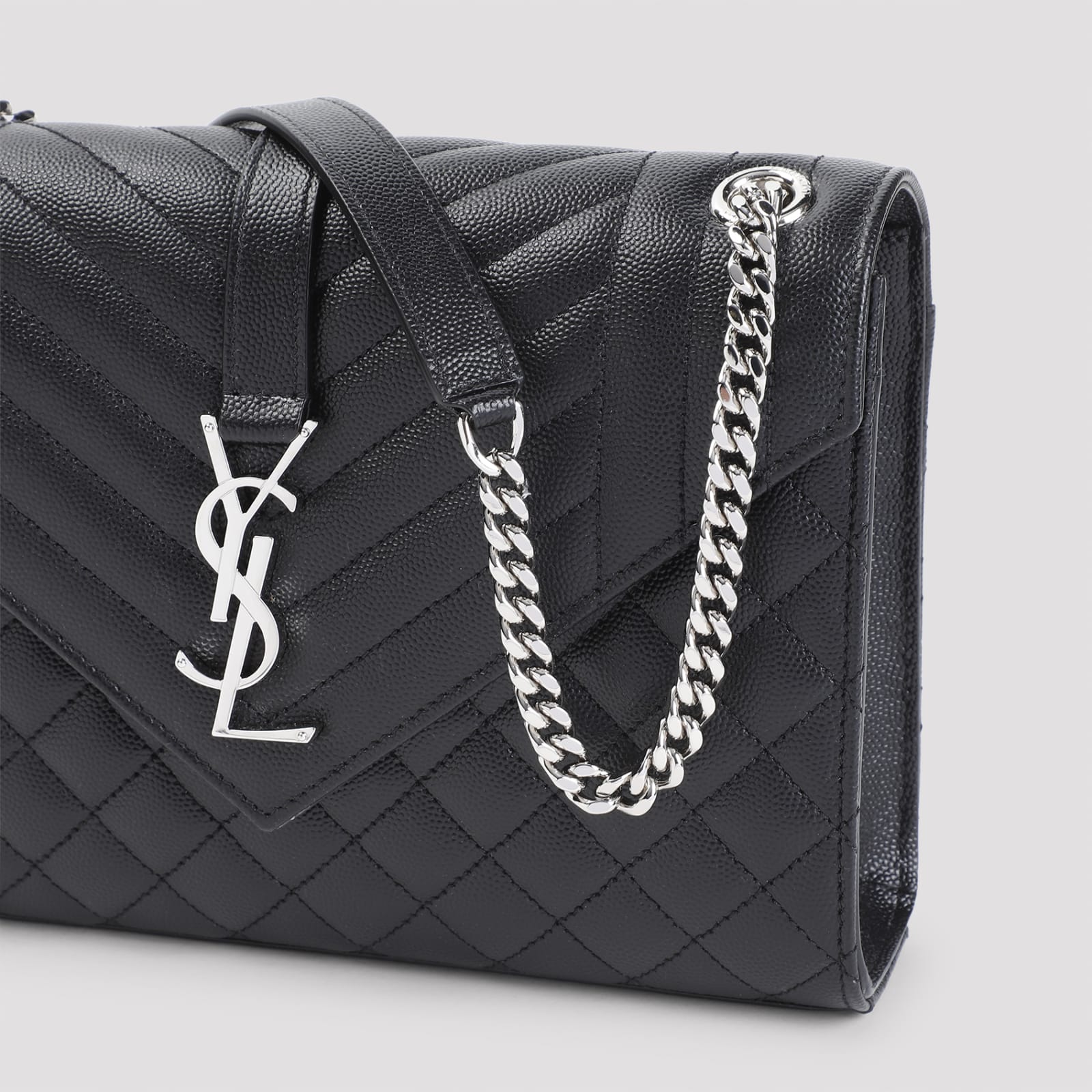 Saint Laurent YSL Envel Shoulder Bag - Black - Image 5