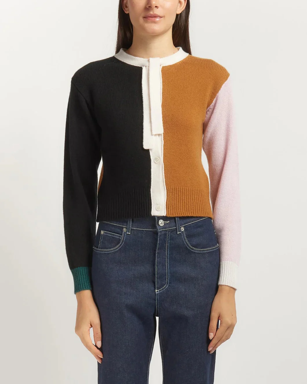 Marni Cashmere Color-Block Cardigan - Lava - Image 2