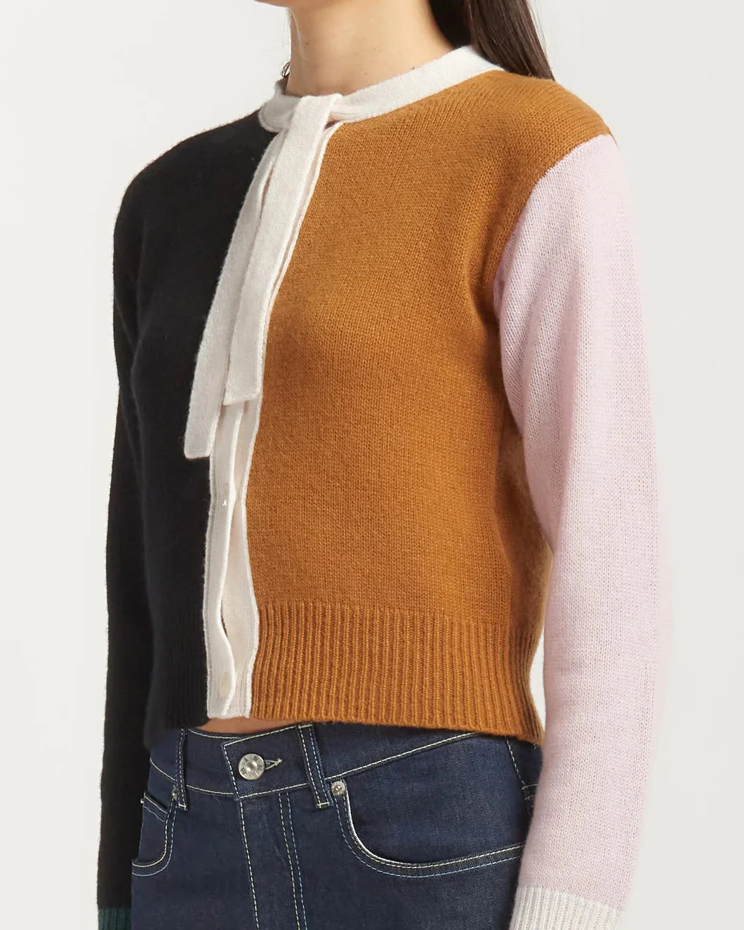 Marni Cashmere Color-Block Cardigan - Lava - Image 3