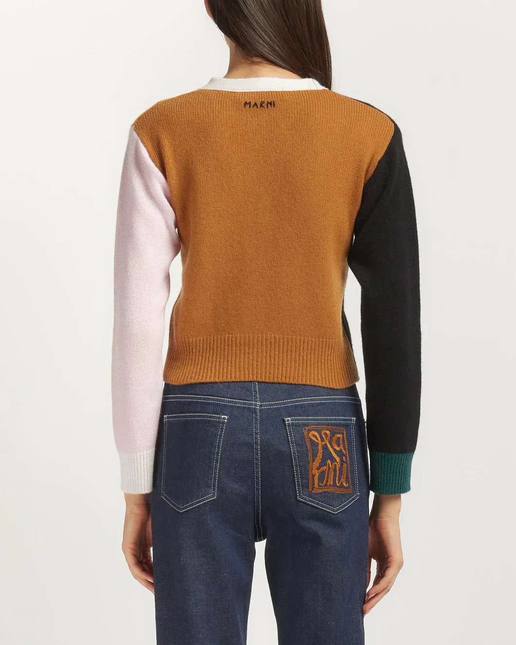 Marni Cashmere Color-Block Cardigan - Lava - Image 4