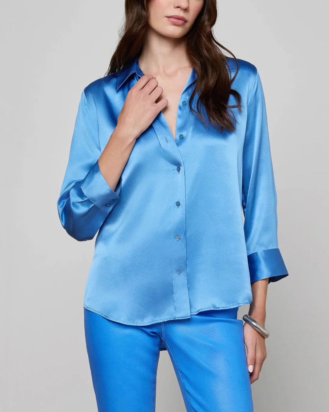 L'agence Dani 3/4 Sleeve Blouse - Regatta Blue - Image 2