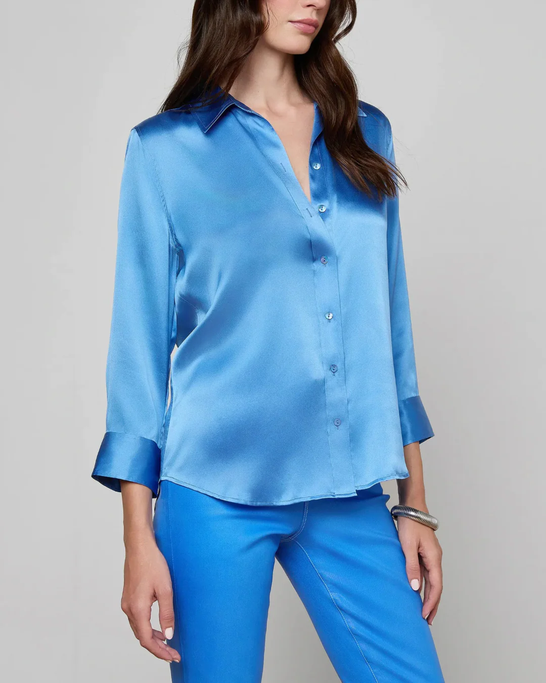 L'agence Dani 3/4 Sleeve Blouse - Regatta Blue - Image 3