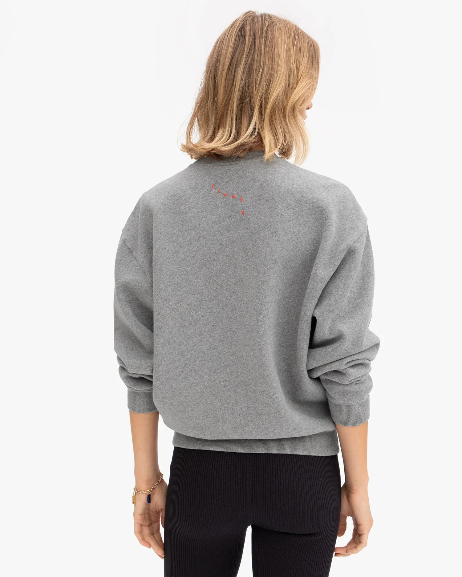 Clare V. Oversized Triple Oui Sweatshirt - Grey Melange - Image 2