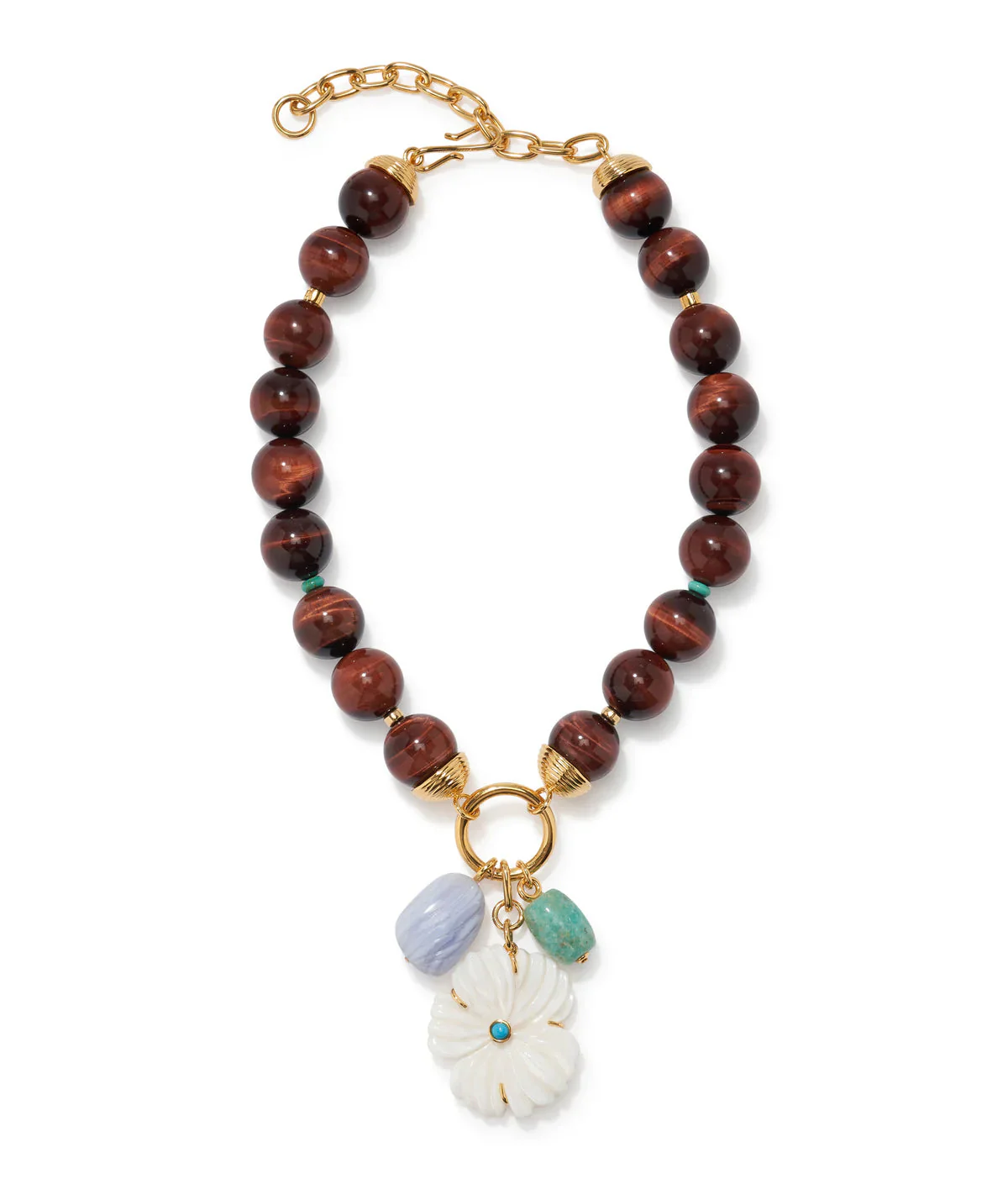 Lizzie Fortunato Desert Bloom Tigers Eye Necklace