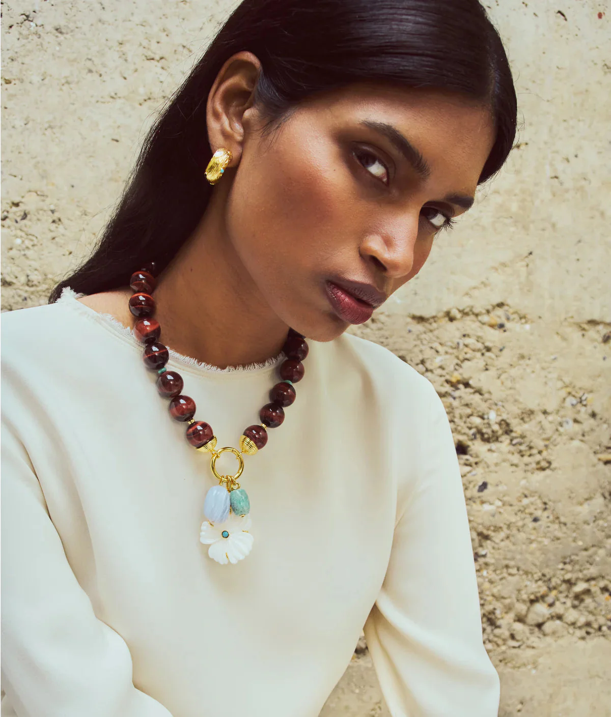 Lizzie Fortunato Desert Bloom Tigers Eye Necklace - Image 2