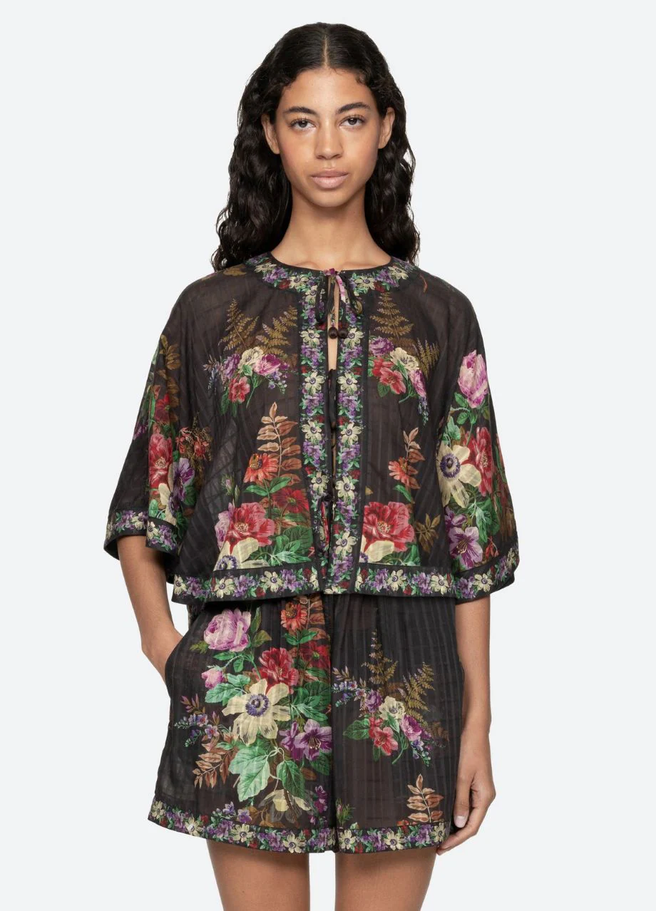 Sea NY Viktoria Print Tie Front Top - Image 2