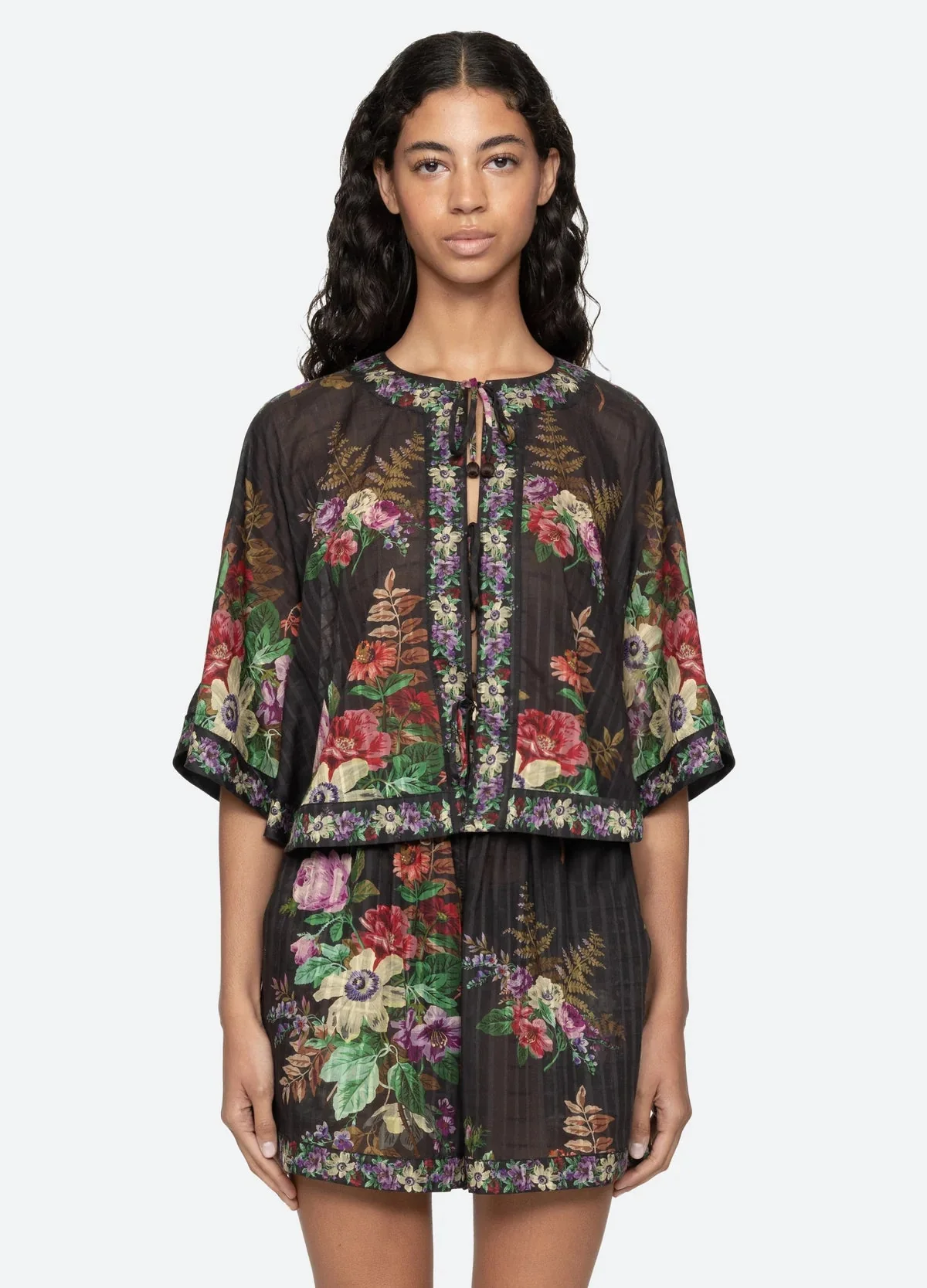 Sea NY Viktoria Print Tie Front Top - Image 6