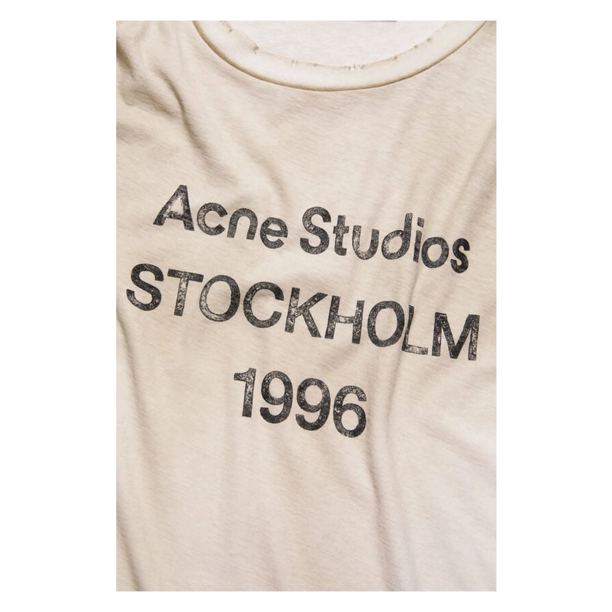 Acne Studios Logo Relaxed Fit T-Shirt - Dusty White - Image 2