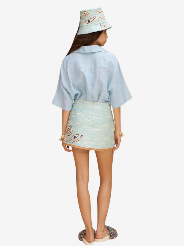 ALEMAIS Azar Raffia Skirt - Image 3