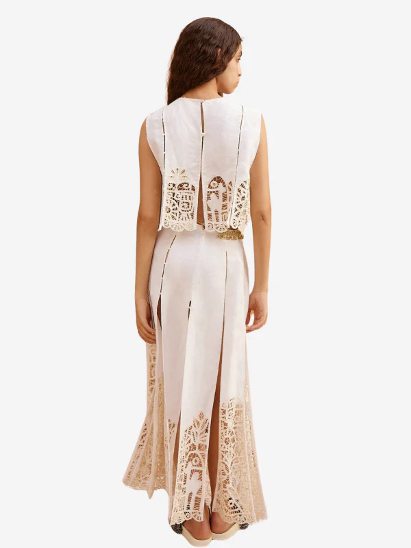ALEMAIS Rosemary Embroidered Top - Cream - Image 3